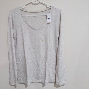 🎁Loft Outlet Women Golden Glittered  Top in Cream and Heather Gray size Small
